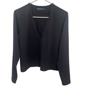 Abercrombie & Fitch Women's Soft AF Collection Long Sleeve Black Top Size XL